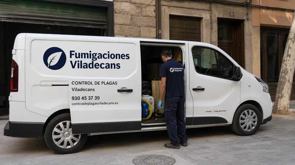 Vehículo rotulado de Fumigaciones Viladecans, empresa de control de plagas en Viladecans